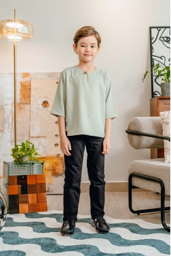 TUSCA KIDS | Ishmael Kids Kurta in Mint Green